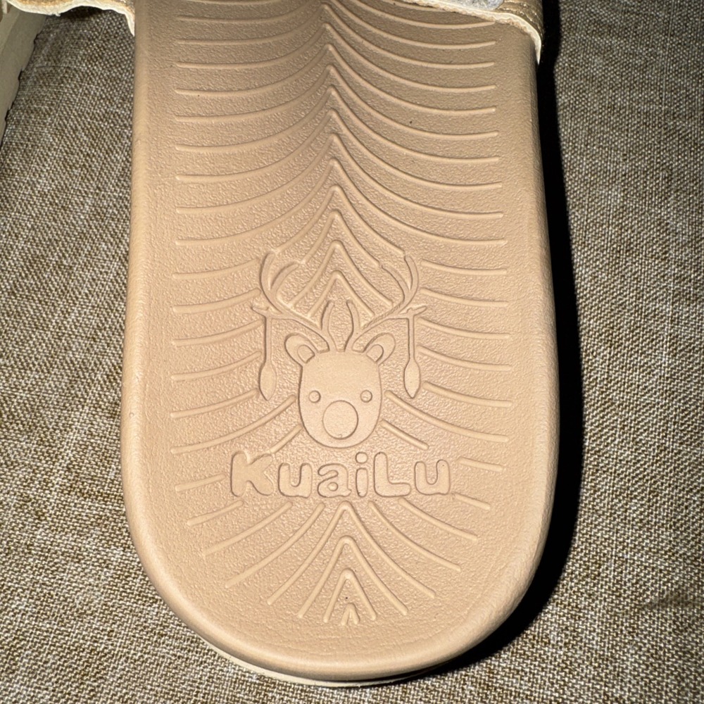 New SZ 9 KUAILU Womens Fashion Comfort Sandals Orthotic Slides - Tan - No box - Picture 2 of 4
